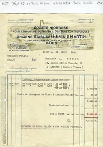 Dépt 79 - Niort & Siège à Paris XI ème - Belle Entête Secteur du Bois de 1936 - Picture 1 of 1