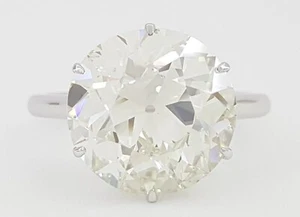 Antique Art Deco Old European Cut Diamond Solitaire Engagement Ring 6.05 ct GIA - Picture 1 of 8
