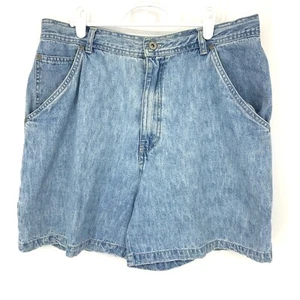 Vintage Bill Blass Womens Denim Carpenter Shorts Size 14 1990s Blue - Picture 1 of 12