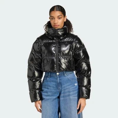 adidas women Essentials Glossy Two-In-One Cropped Puffer - Image 1 of 4