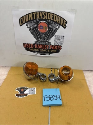 Harley Front Turn Signal Ironhead Shovelhead Yankee Mount Bracket Handlebar XLCR - Image 1 of 4