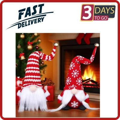 2 PIEZAS Decoraciones de Peluche de Gnomos de Navidad Hechas a Mano Navidad Elfo Santa Gnomos Orna Foto 1 de 4