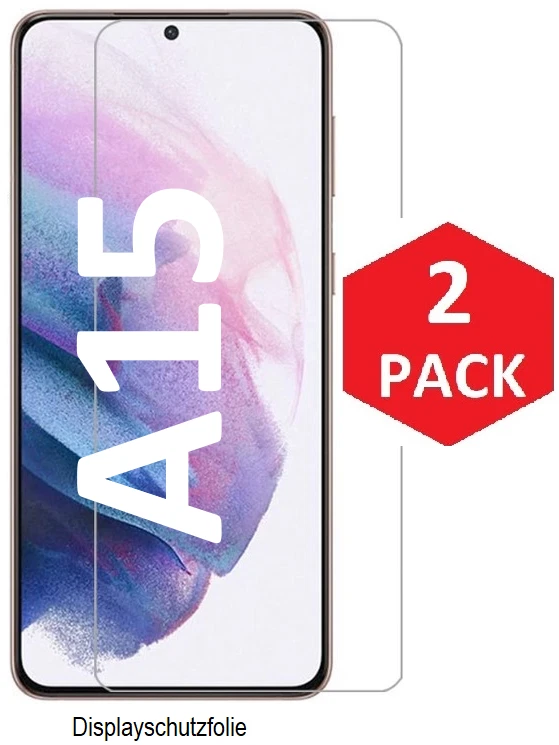 MARKENLOS 2x Schutzglas Samsung Galaxy A15 5G A15 Panzerfolie Displayschutz Glas Folie
