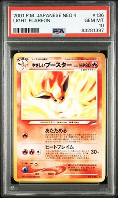 PSA 10 Light Flareon 136 Neo 4 Old Back 2001 Pokemon Card Japanese - Image 1 of 4
