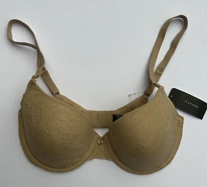 New Natori 136059 Sheer Jacquard Full Fit Contour Underwire Bra Nude-Cafe 32C - Picture 1 of 3