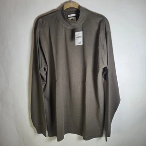 Lone Cypress Pebble Beach Large Olive Green/Brown Fine Pima Cotton Mock Neck NEW - Picture 1 of 10