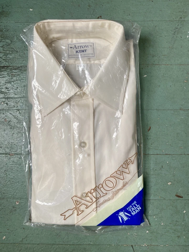 VTG NOS Arrow Kent Men’s Ivory Dress Shirt Size 16-35 Tall Man - Image 1 of 3