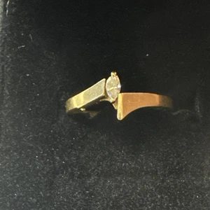 14k Solid Yellow Gold Diamond Marquise Ring, Size 6.5 Gorgeous👀💍 - Picture 1 of 16