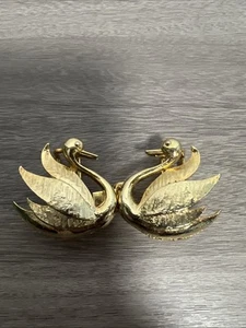 Vintage Unmarked Belt Buckle Swan Two Piece 1980s Large Statement 3” - Picture 1 of 7