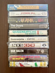 Lot (10) Cassette Tapes Grateful Dead Cypress Hill Van Halen Queensrÿche +more - Picture 1 of 2
