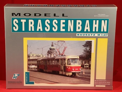 Modellstraßenbahn Bausatz H0 1:87 Herrmann & Partner Tatra T4D 2000 Rot-Beige - Bild 1 von 3