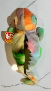 TY Rare/Retired Beanie Baby "RAINBOW" the Chameleon Tie-dyed New With Tags - Picture 1 of 4