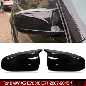 Tapa de espejo retrovisor lateral negro brillante estilo M para BMW X5 E70 X6 E71 2007-2013 - Imagen 1 de 15