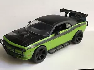 JADA FAST AND FURIOUS LETTY'S DODGE CHALLENGER SRT8 GREEN 1:24 NEW NO BOX - Picture 1 of 4