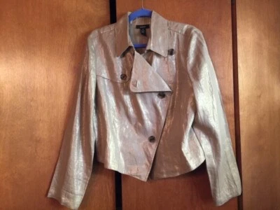 Mujer ALFANI COUS COUS W/DORADO Chaqueta Manga Larga Con Botones Marrones Talla 14 Foto 1 de 4