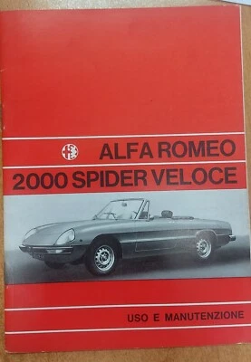 Manuale Uso e Manutenzione Duetto Alfa Spider 2000 Veloce stampa 07/71 - Immagine 1 di 4
