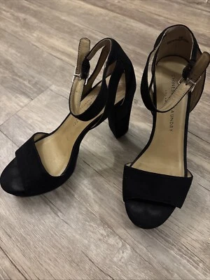 Chinese Laundry ACE Rich Velvet Black Platform Sandals  Size 9 - Image 1 of 4