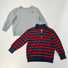Old Navy Lot of 2 Toddler Boys Sweatshirts Red Gray Long Sleeve 1/4 Zip 2T 3T