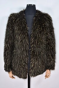 Kate Moss Topshop Brown Fur Groupie Jacket Coat size US 6 - Picture 1 of 10