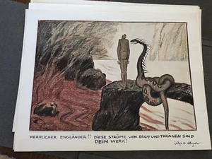A. Hengeler Kempten Allgäu 44 WK1-Karikaturen 1914/15 in 7 Mappen, so komplett - Bild 1 von 24