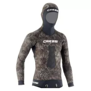 CRESSI TRACINA Hooded Jacket 3.5mm Medium CamoGreen RRP£179 Spearfishing Wetsuit - Picture 1 of 22