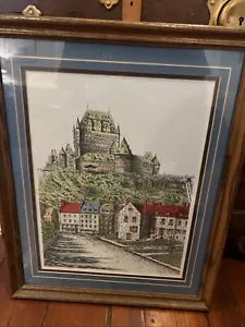 LE CHATEAU FRONTENAC signed Josee Rousseau - Lithography Framed - Picture 1 of 8