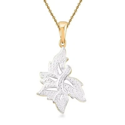 Diamond Accent Pendant in Platinum Bond with Stainless Steel Necklace 20 Inches - Image 1 of 2