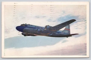 United Airlines DC-6 Mainliner Flugzeug Airline ausgestellt 1947 Postkarte - Bild 1 von 2