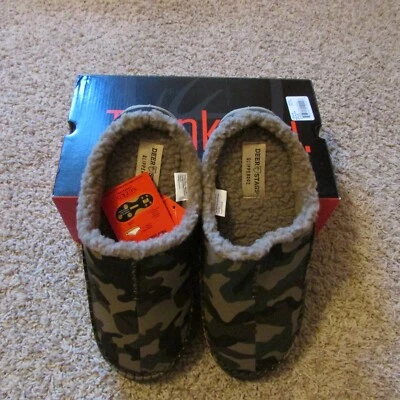 Оленьи олени 12 Nordic Slipperooz крытый открытый тапочки камуфляж холст шерпа с подкладкой - Изображение 1 из 3