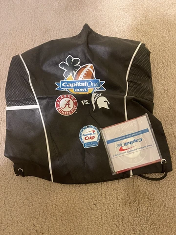 2011 Capital One Bowl Alabama vs Michigan State Back Pack Style Bag W/bambams Cover