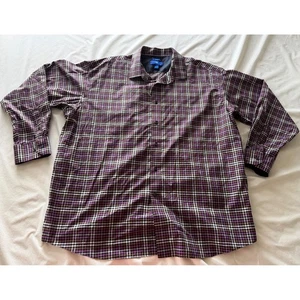 Egara 2X Purple Plaid Non Iron Classic Fit Long Sleeve Button Down Dress Shirt - Picture 1 of 9