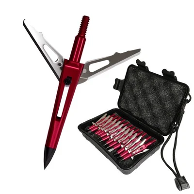 12PCS Hunting Gray Killzone Broadheads 100Grain Sharp Blade 2" Cut Archery Tips - Image 1 of 4