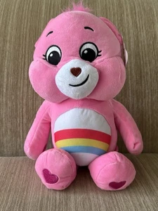 Care Bears 18” CHEER BEAR Pink Plush Stuffed Animal Rainbow Basic Fun 2021 - Picture 1 of 4