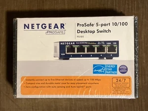 Netgear Prosafe 5 Port 10/100 Desktop Switch FS105 *Brand New* ~Factory Sealed~ - Picture 1 of 6