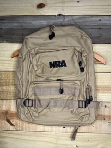 NRA Tactical Backpack Range Hunting Bag Desert Tan Khaki 4 Compartments - Picture 1 of 9