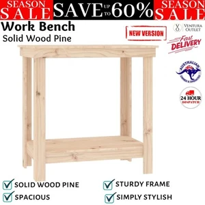 Solid Wood Pine Work Bench Garage Work Table Workstation 80x50x80 cm vidaXL NEW - Picture 1 of 11