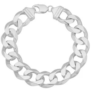 Tony Fein Panzerarmband 15mm 925 Silber Massiv Poliert Diamantiert Damen Herren - Bild 1 von 42