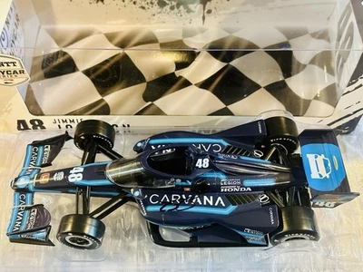JIMMIE JOHNSON SIGNED 2021 GREENLIGHT CARVANA INDY CAR 1/18th SCALE!!!!! - Image 1 of 4