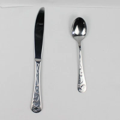 Lot of 2 Cambridge Silver CBS160 Pattern 1 Dinner Knife 1 Teaspoon SS Very Rare - Image 1 of 4