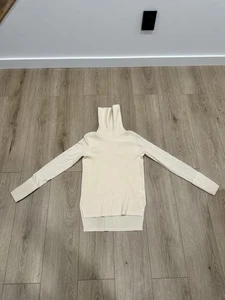 Veronica Beard Asa Kaschmir Rollkragen gerippter Pullover elfenbein Größe S - Bild 1 von 16