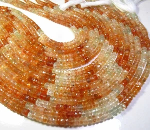 Pietra solare naturale multi africana coriandoli sfaccettata pietre preziose perline 14" filo 5-5,5 mm - Foto 1 di 11