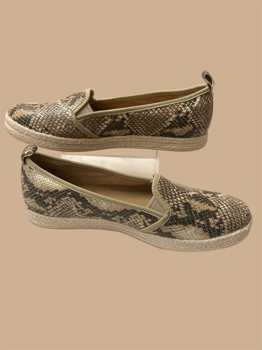 Mocassino Clarks donna Azella Major taglia 11 MedTan scarpa espadrillas piatta pelle di serpente
