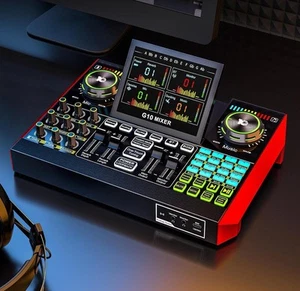 G10 Sound Board Audio Mixer with Sound Card for PC Recording Gaming Singing - Afbeelding 1 van 3