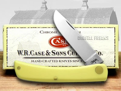 Case xx Sodbuster Jr. Knife Yellow Delrin Handle Carbon Steel Pocket Knives 0032 - Image 1 of 4