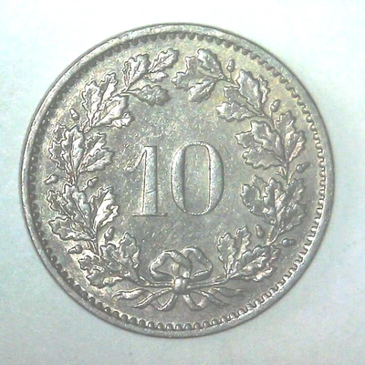 Moneda Suiza 1973 10 Rappen KM#27 Cobre Níquel Mundo En estado bastante bueno+ Helvetica Suiza Foto 1 de 4