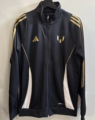 ADIDAS Messi Cremallera Completa Traje Chaqueta Para Hombre Talla Mediana Negro Dorado Blanco Nuevo Foto 1 de 4