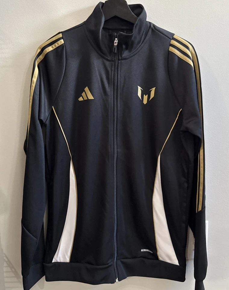 adidas Messi Track Suit Jacket IZ2990 MLS MVP Black Gold Full Zip Mens Size XL