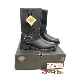 NUEVAS botas arnés de motocicleta Harley para hombre talla 10.5 Hustin negras D96310-10.5 - Imagen 1 de 6