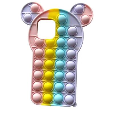 New Rainbow Mickey Pop It Phone Case iPhone 12 Pro Max Silicone Bubble Fidget - Image 1 of 4