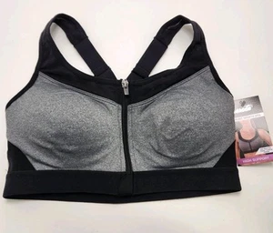 AVIA Ver Descripción SUJETADOR DEPORTIVO SOPORTE CRUZADO ESPALDA CREMALLERA FRONTAL GRIS/NEGRO TALLA PEQUEÑA - Imagen 1 de 4